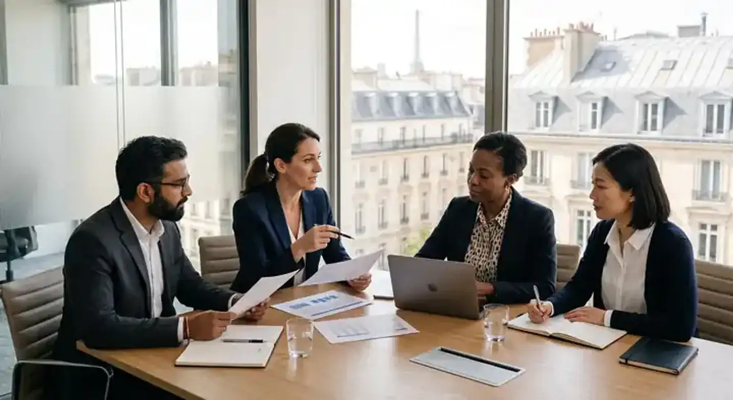 International business meeting in Paris